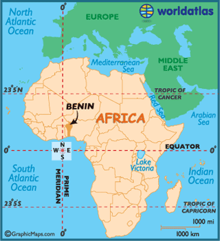 benin map africa